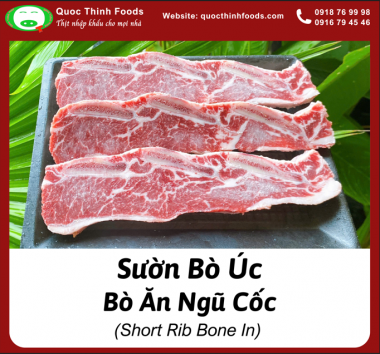 Sườn Bò Úc (Ăn Ngũ Cốc) cao cấp - AUS. Beef Short Rib - Khay 500g