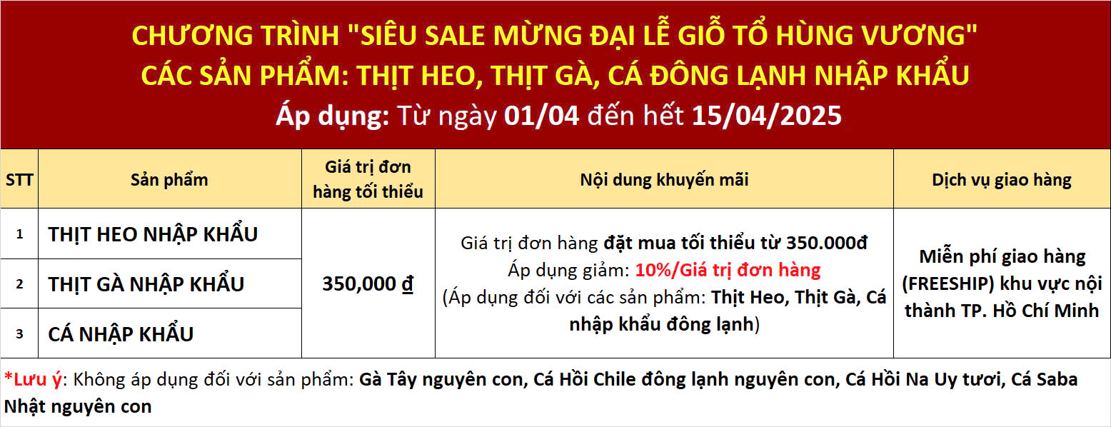 SIÊU SALE MỪNG ĐẠI LỄ GIỖ TỔ HÙNG VƯƠNG 10/3 ÂL - 2025